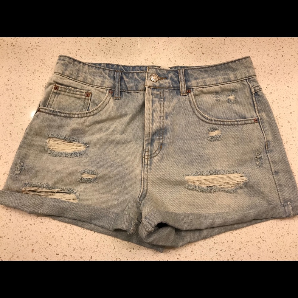 Distressed Denim Shorts